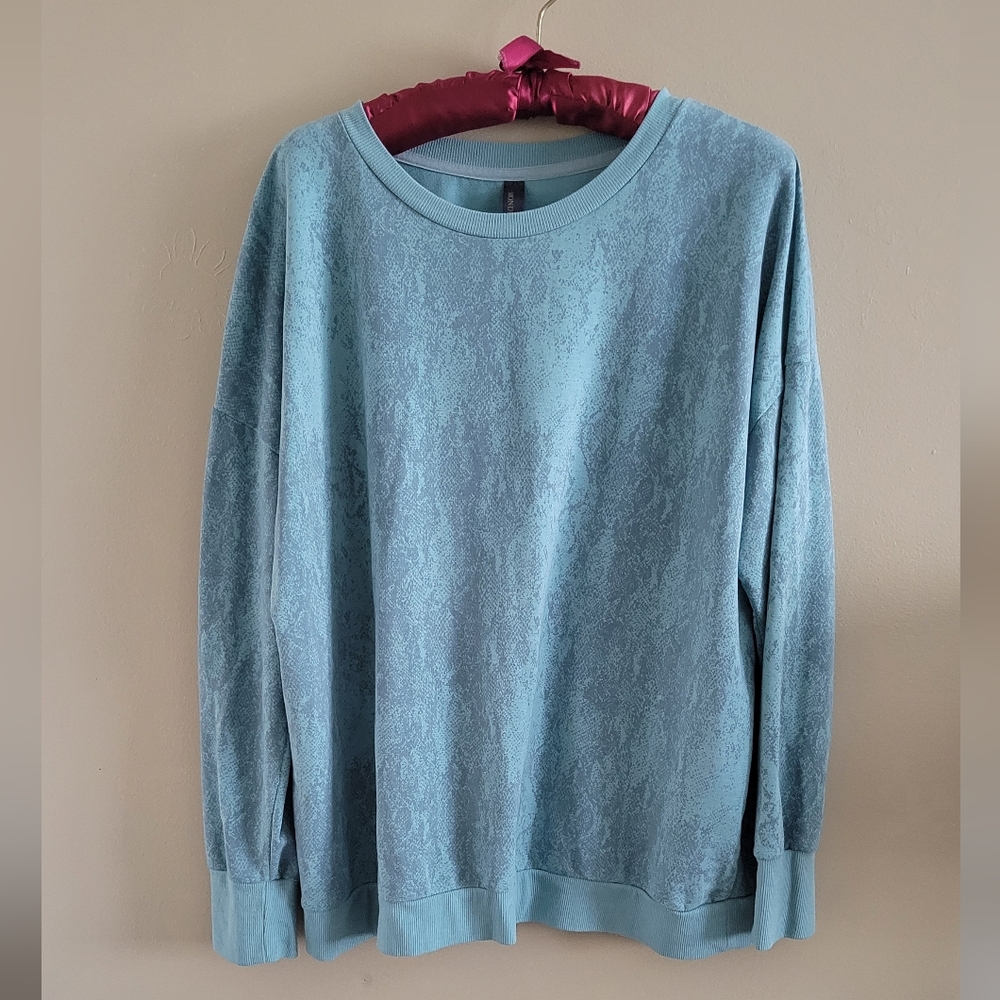 DONATING Mondetta | Teal Snake Pattern Long Sleeve Top Sweater X-large